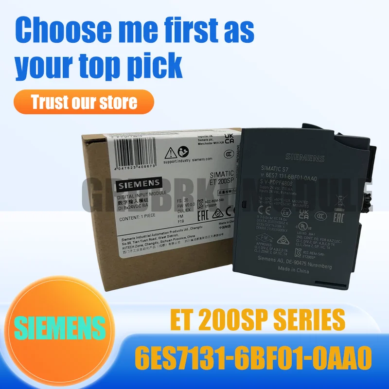 

Новый оригинальный модуль цифрового ввода SIEMENS 6ES7131-6BF01-0AA0 ET 200SP DI 8x 24V DC