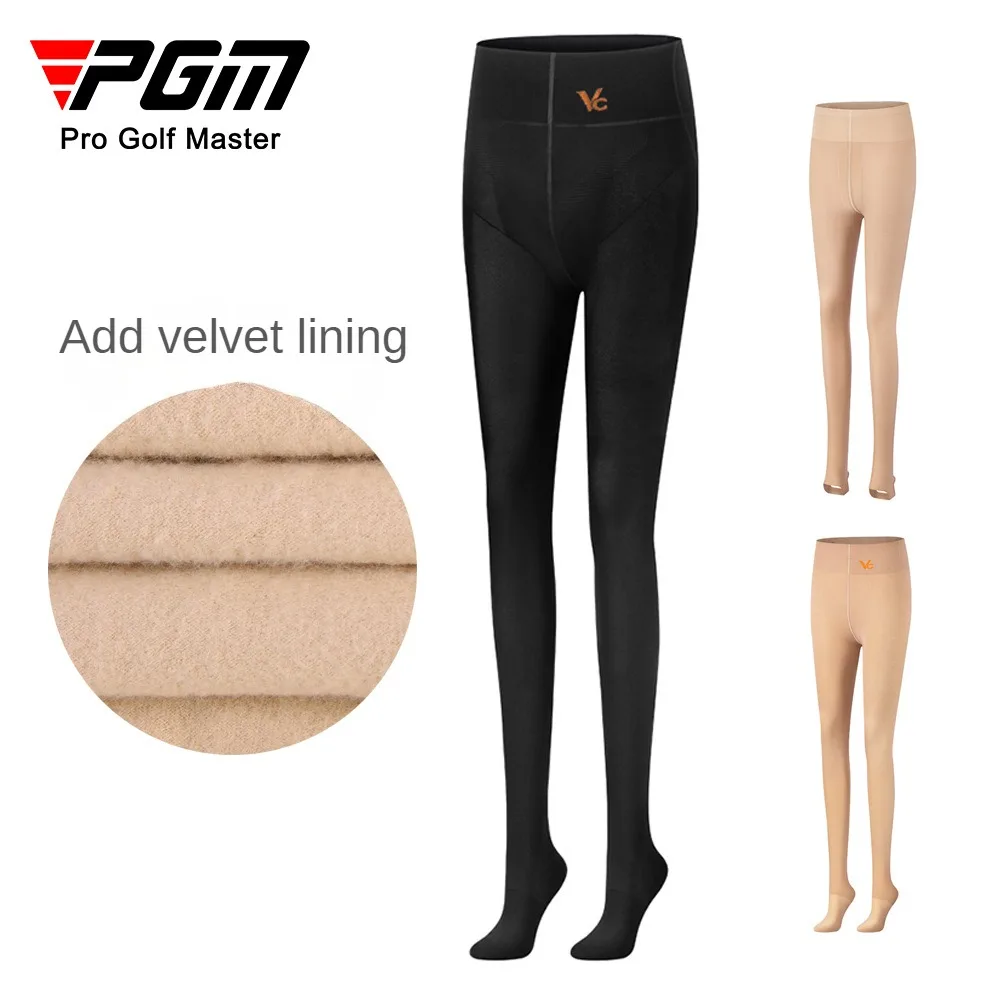 PGM-mallas de Golf para mujer, Leggings de cintura alta para adelgazar, forro polar grueso para calidez, pantimedias/leggings de Otoño/Invierno