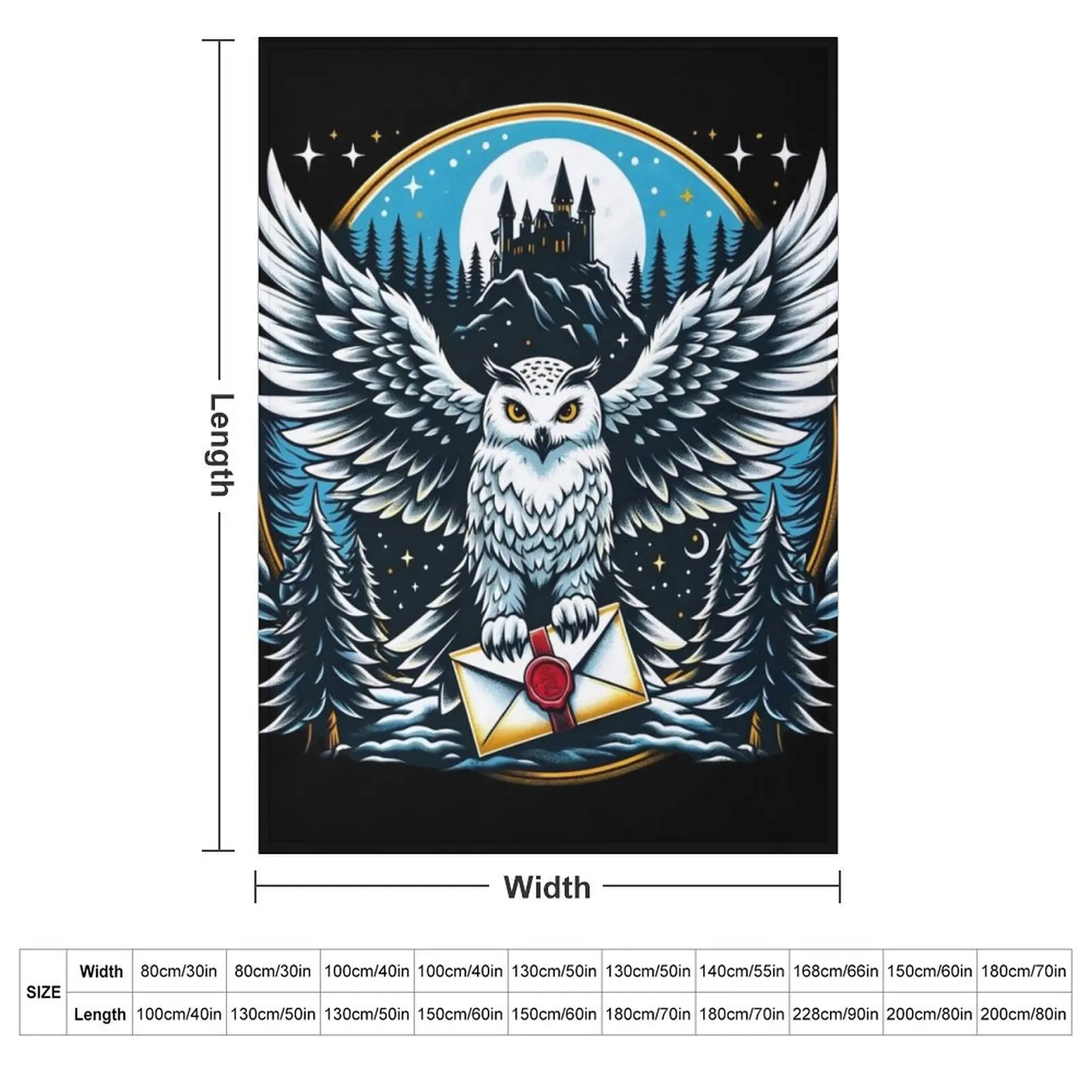An Owl Messenger in a Mystical Night - Fantasy Throw Blanket Baby Extra Large Throw Comforter sofa bed Sofas Soft Plaid Blankets