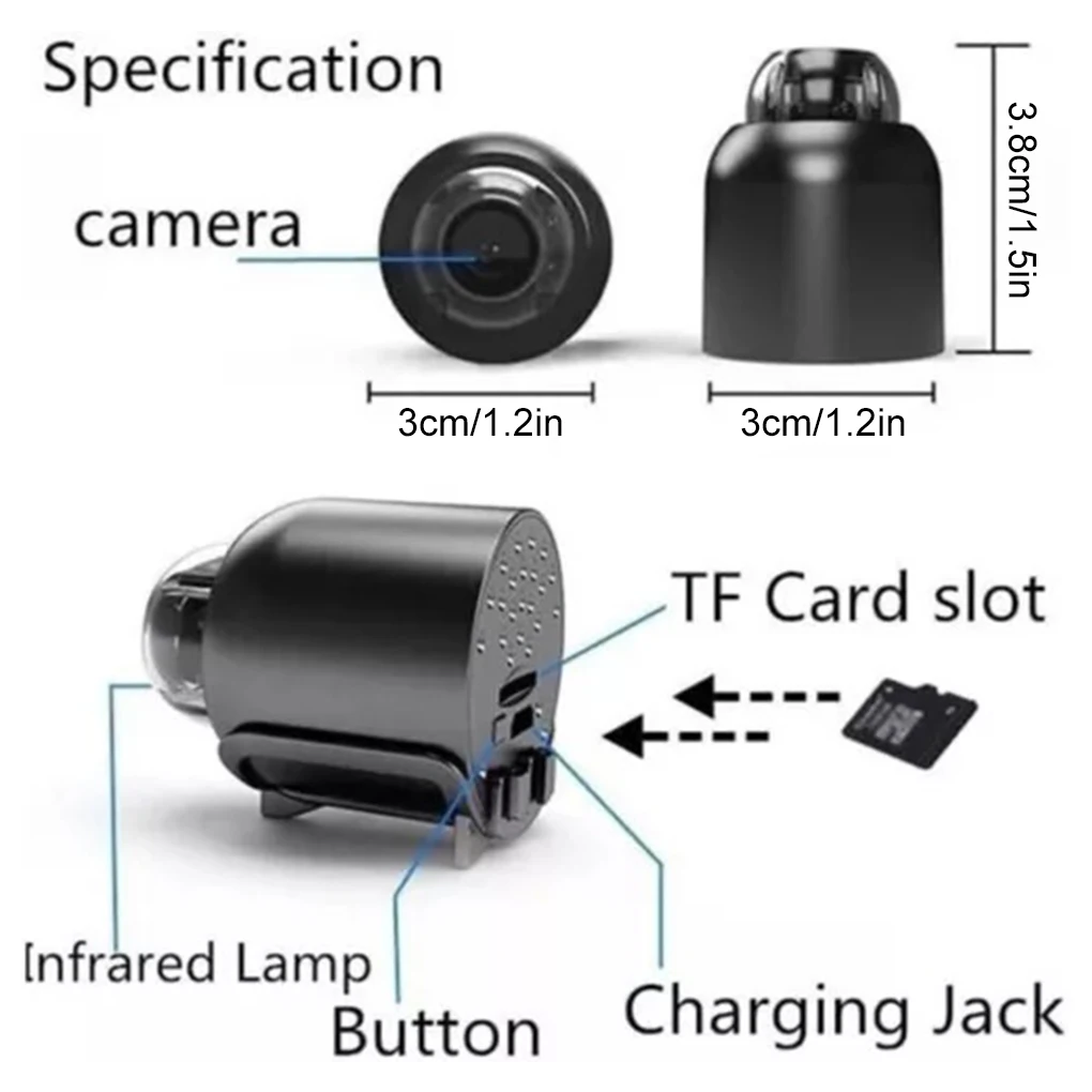 Nero ovunque in qualsiasi momento con mini fotocamera portatile 100 nuovissima e realizzata