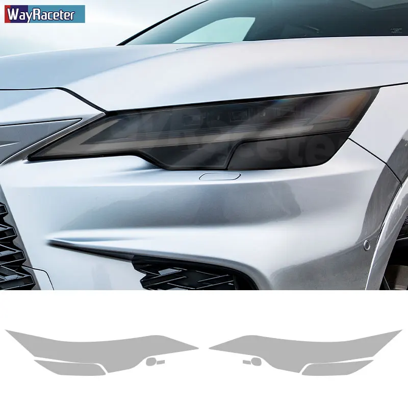 

2 Pcs Car Headlight Protective Film Transparent Smoke Black TPU Sticker For Lexus RX 2023 2024 RX350 450 ALA10 ALH10 Accessories