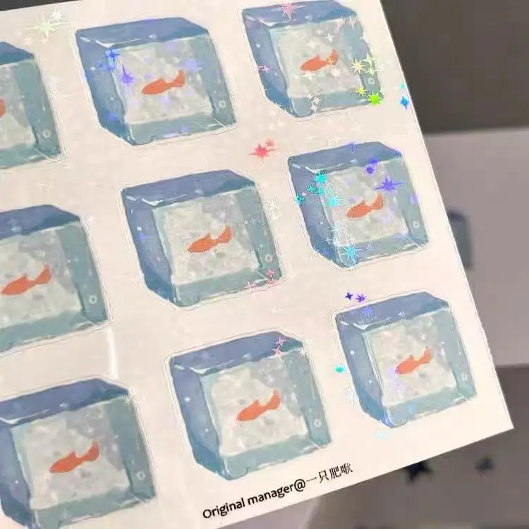 Cute Blue Fish DIY Decoration Stickers