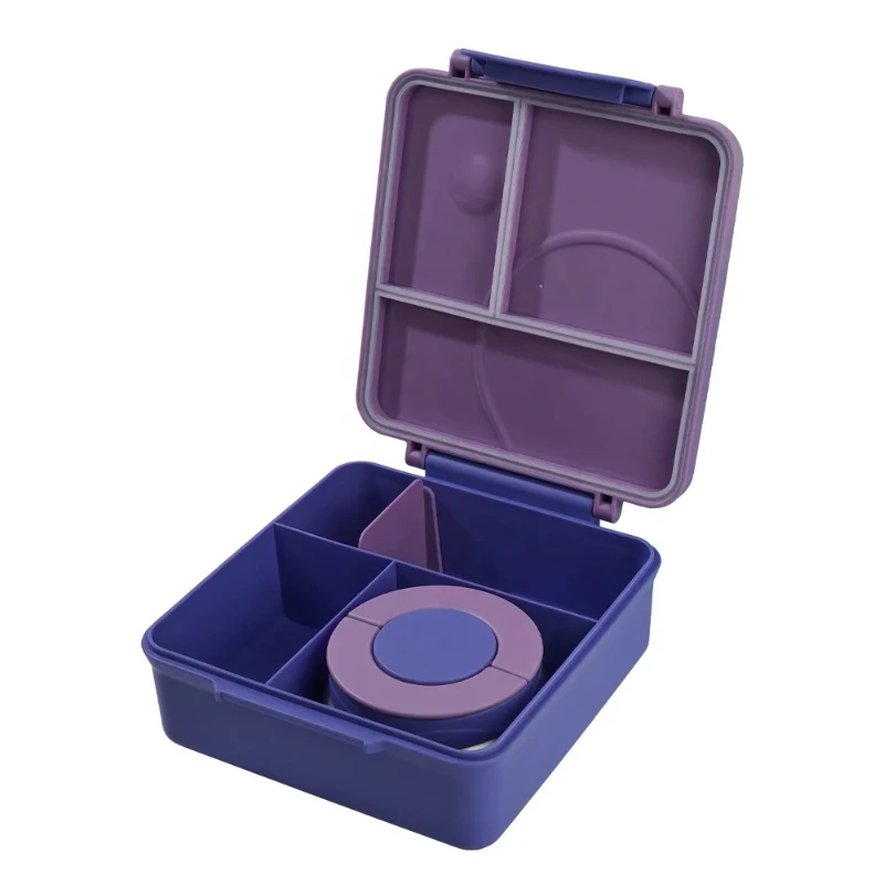 

Storage box Plastic lunch box with stainless steel insulation tank Food container set Leak-proof