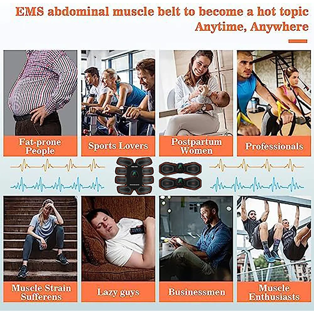 Display Screen Abdominal Muscle Patch New Product EMS Household Muscle Fitness Exercise Training Abdominal Equipment