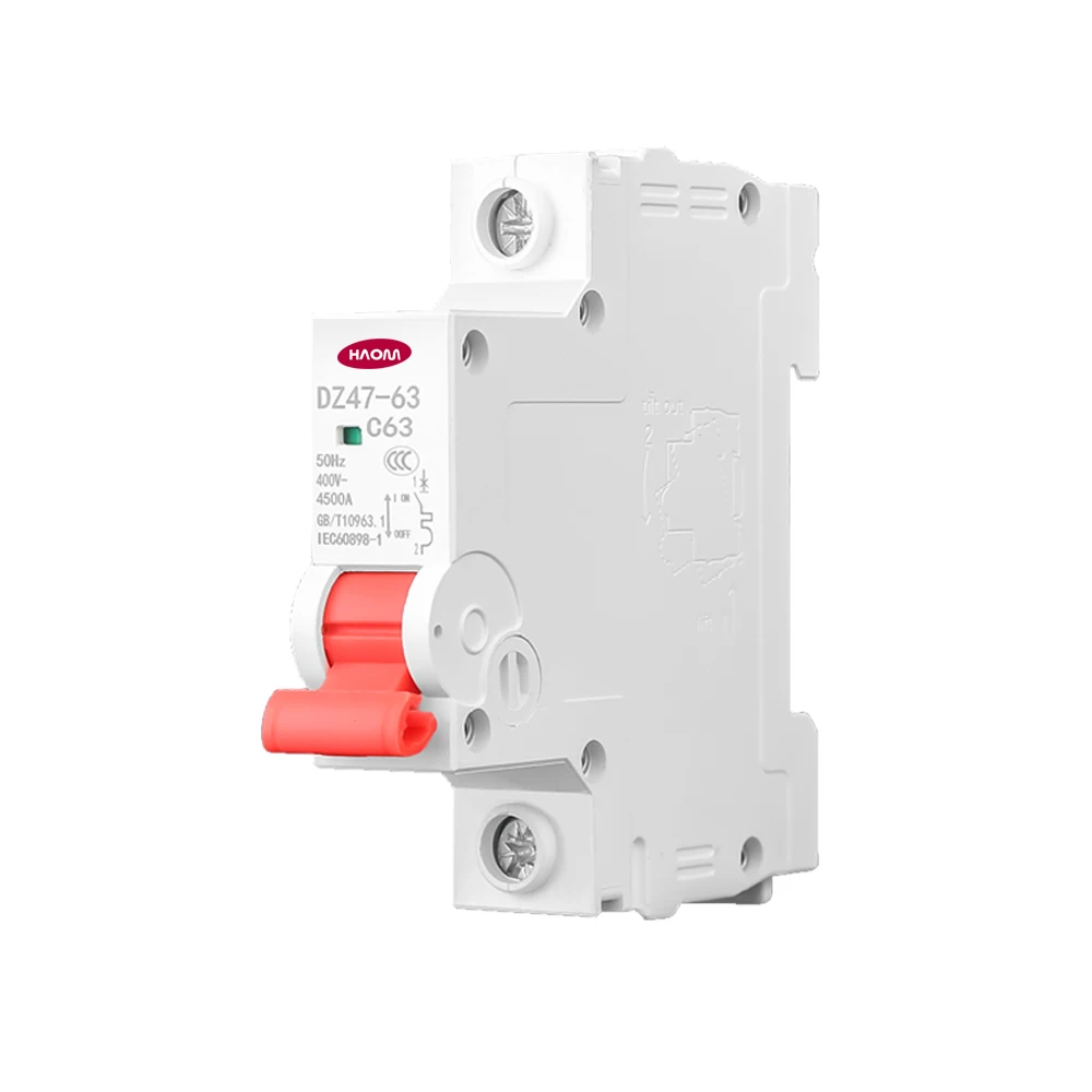 

HAOM Smart Home Distribution Box 1P Mini Circuit Breaker Start Power Protector 32A 40A 50A 63A Din Rail MCB Air Switch Breaker