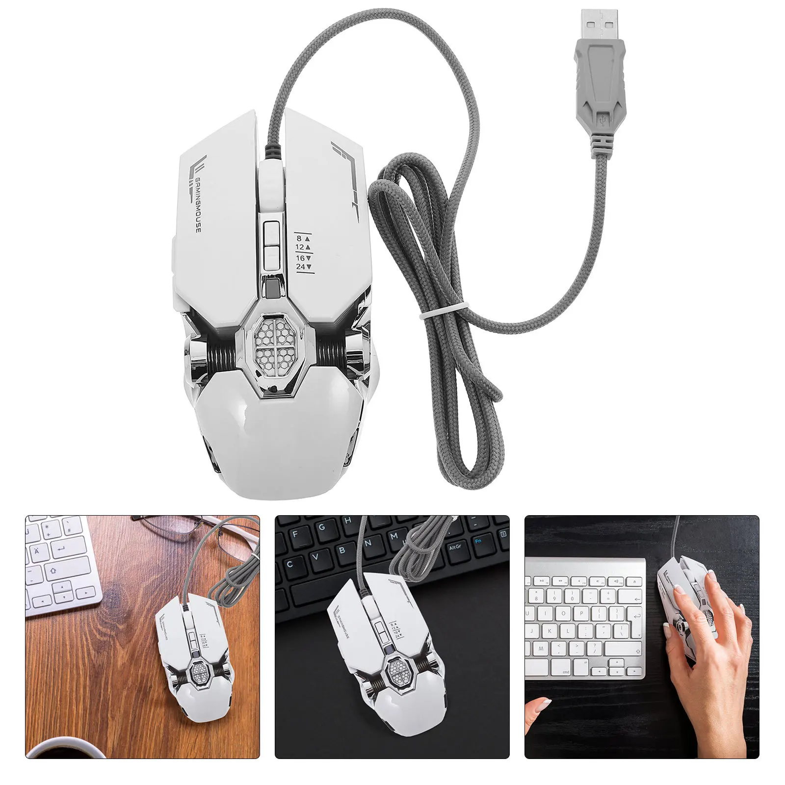 

Creative Gaming Mouse Wired Ergonomic Design Ultra Portable Smooth Touch Rgb Lighting Perfect Gift for Gamers Luminescent Mouse