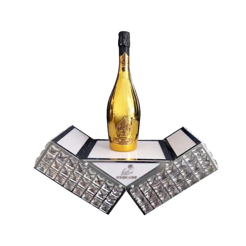 Bar Nachtclub Metalen Kasteel Led Licht Basis Whisky Wijn Champagne Display Drager Fles Presentator Verheerlijkers Met Laser