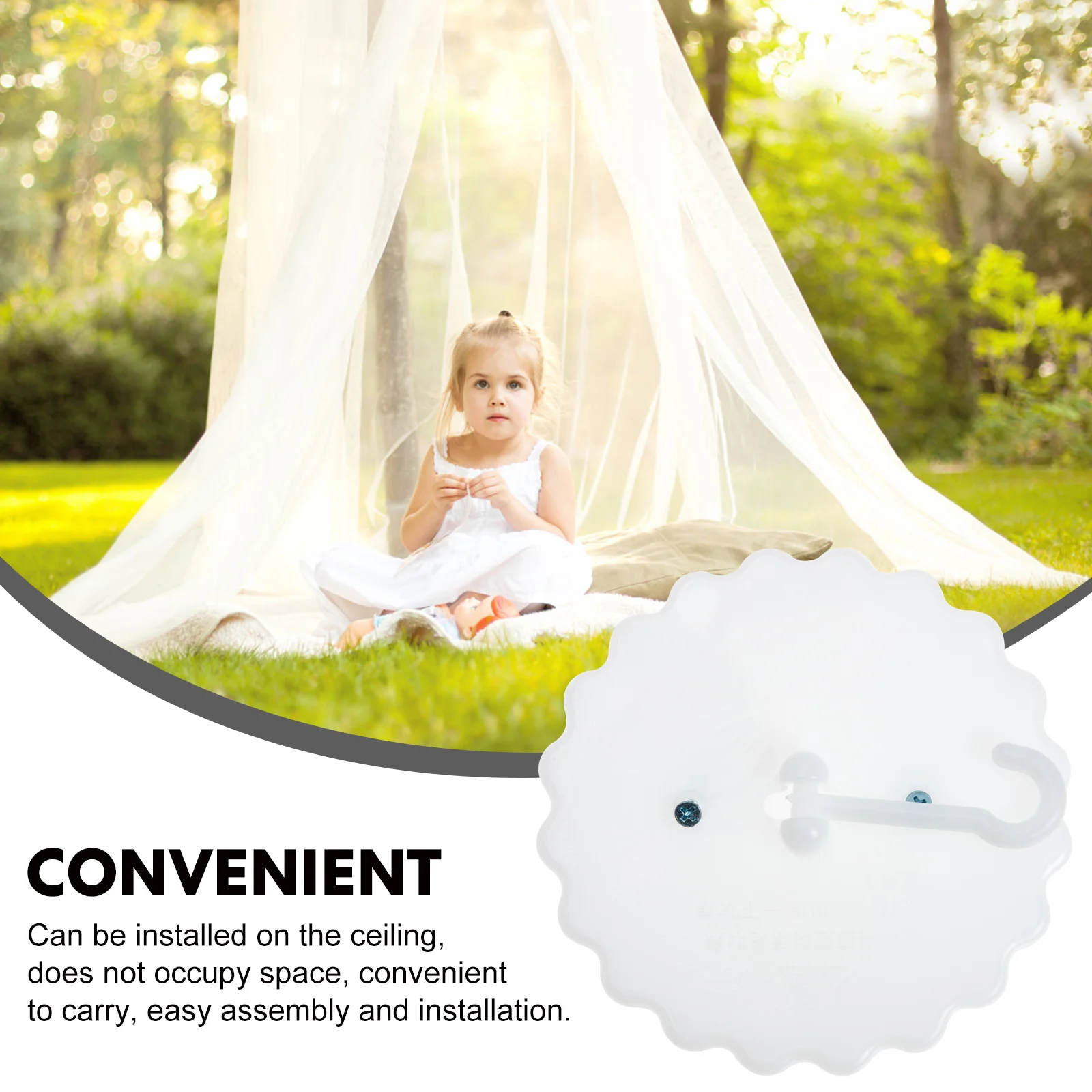 

2 Sets Suction Cups Hook Canopy Hooks Crib Net Ceiling Bed Hanging Hardware White Hanger for Baby