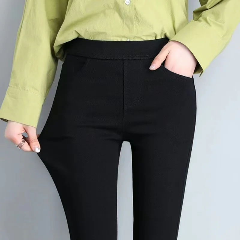 

Magic Black Leggings Women's Pants Spring Autumn Thin New Style Pencil Slim High Waist Slimming Black Pants Outerwear