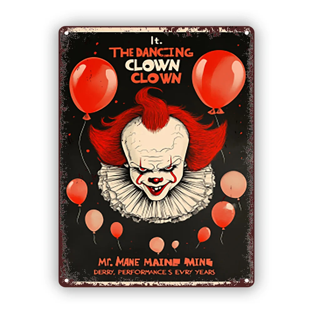 

Винтажная алюминиевая металлическая вывеска Derry Dancing Clown - настенное искусство в деревенском стиле 8x12 для декора дома и паба