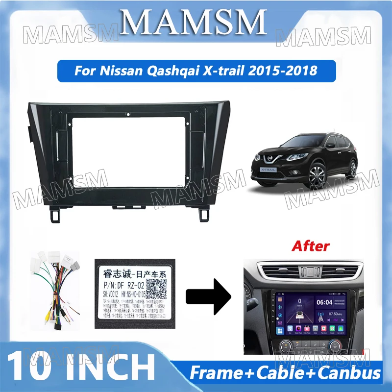 

2 Din Radio Frame Adapter For Nissan Qashqai X-trail 2015-2018 Car Android Player Audio Panel Mount Installation Fascia Frame