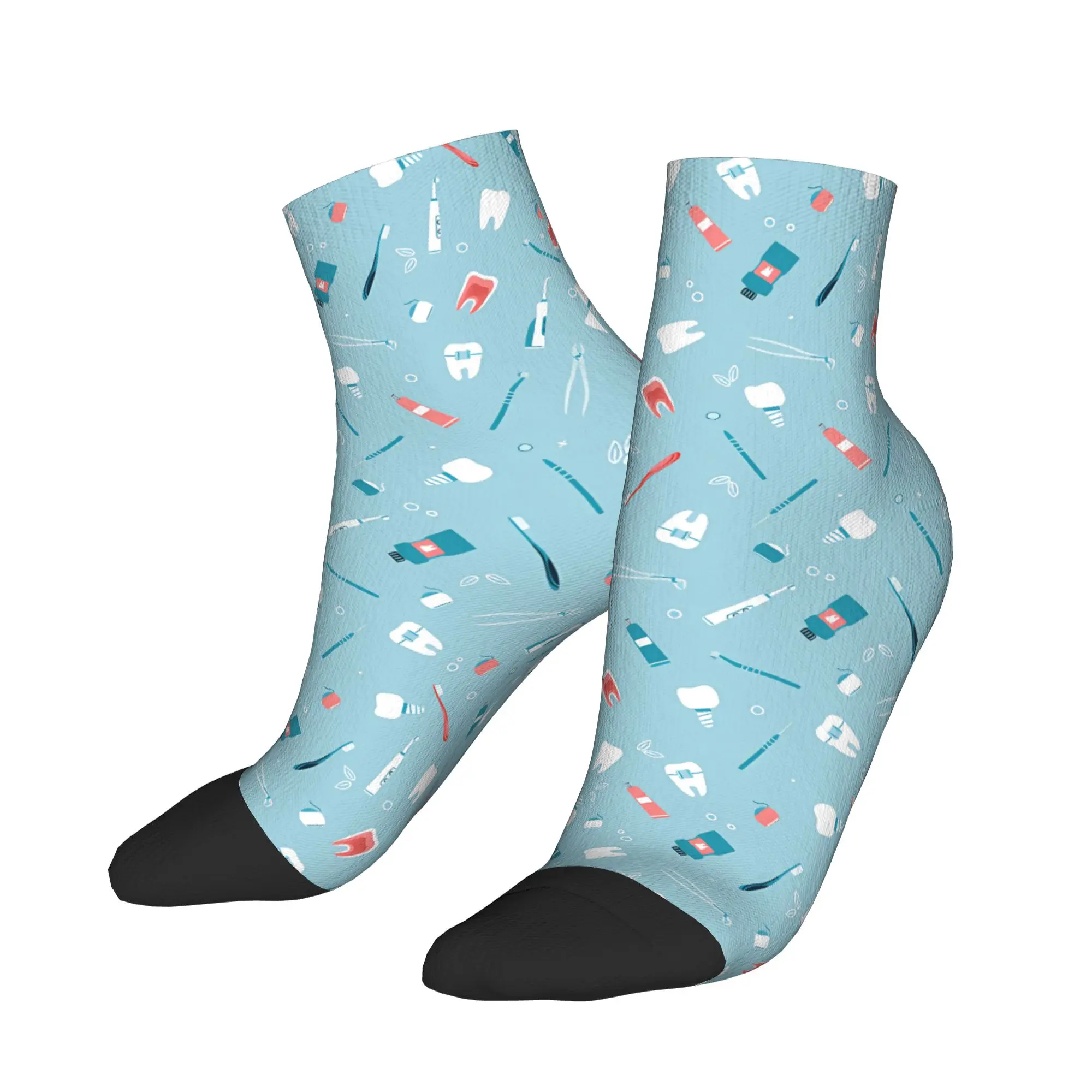 

Adults Men Socks Teeth Dentist Thermal Print Fashion High Quality Ankle Sock Summer Pattern Cycling Non Skid Socks