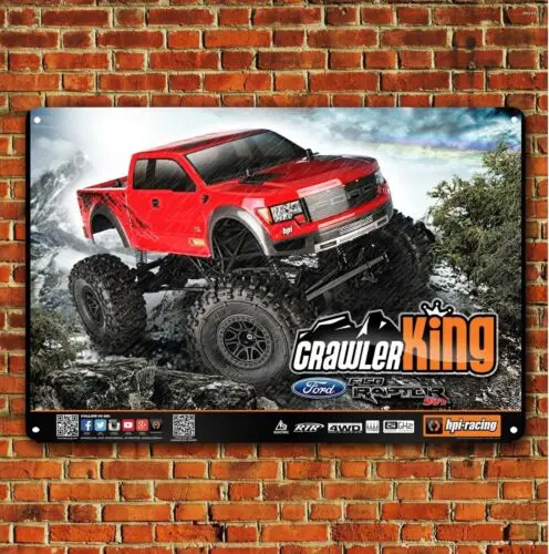 Metal Poster Rc Car Tin Sign Plaque Hpi Crawler King