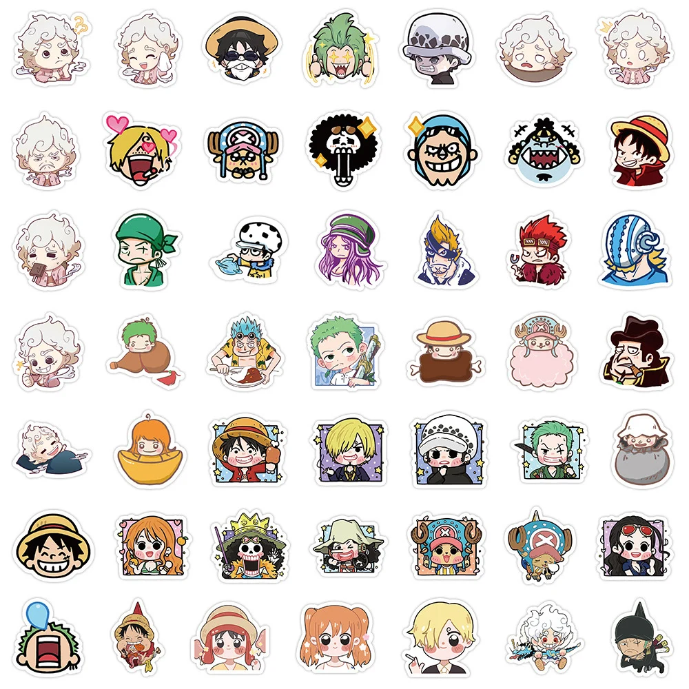 10/30/50/100pcs Chibi Anime ONE PIECE Luffy Gear Fifth Stickers Waterproof Cool DIY Phone Laptop Decals Cute Cartoon Sticker Toy