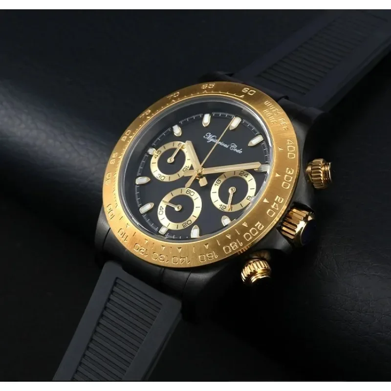 Mysterious code multi-function chronograph for VK63 quartz movement replica 7750 titanium watch foe men