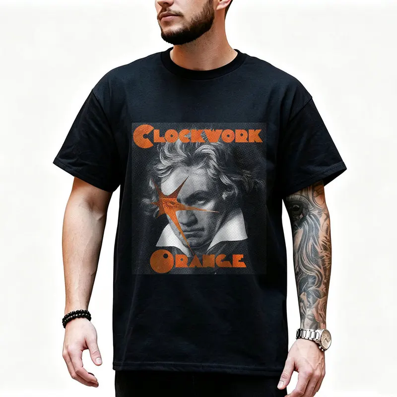 A Clockwork Orange Vintage 90s Graphic T‑Shirt 0907 Dystopian Movie Alex Droogs Print Short Sleeve Punk Gothic Streetwear Tees
