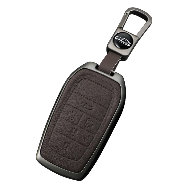 Retro Leather Zinc Alloy Key Case Cover for Toyota Sienna 2024 2-6 Button Smart Remote Key Fob Car Accessories