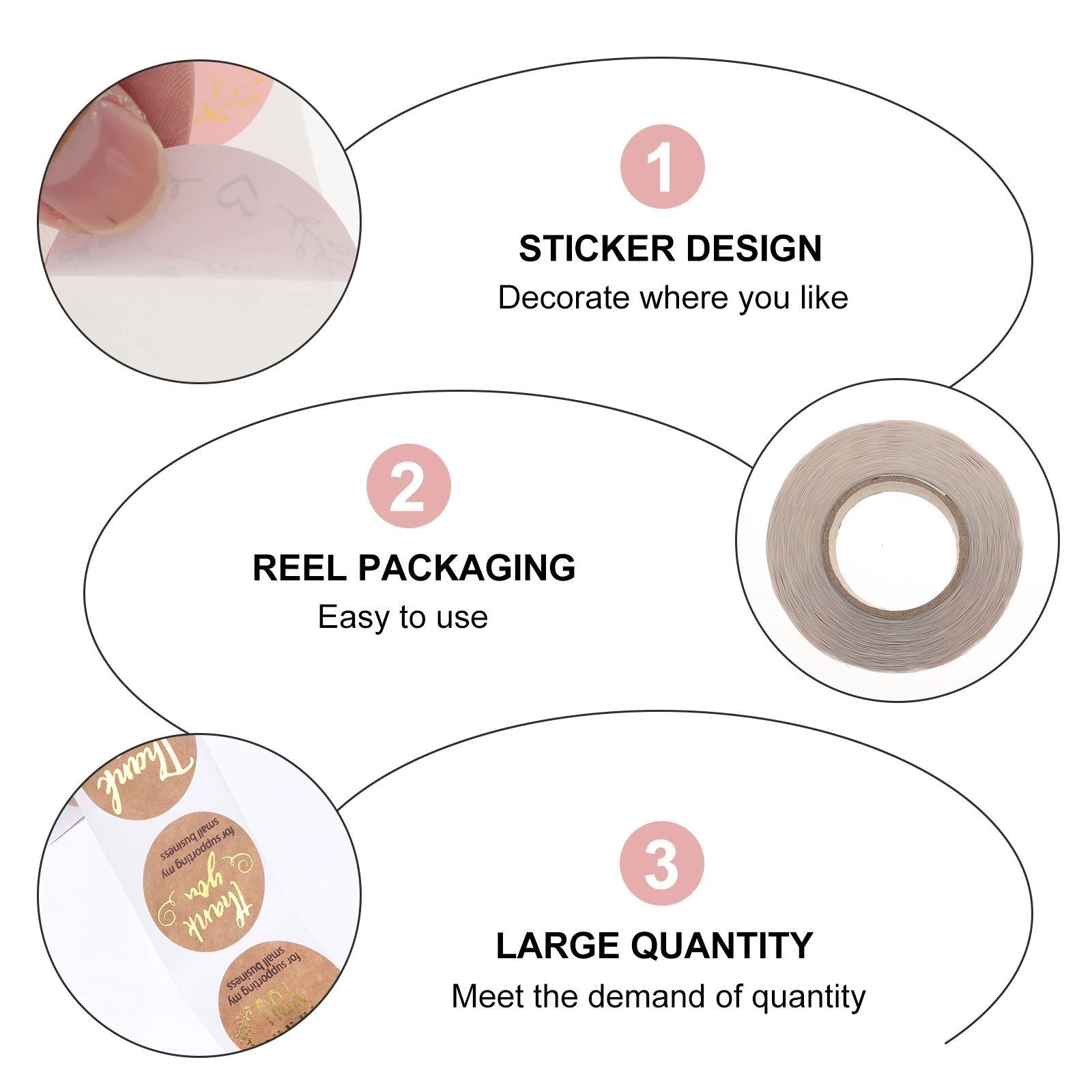 

1 Roll Pink Homemade With Love Baking Stickers Label Seal Self-Adhesive Gift Packing Decorations