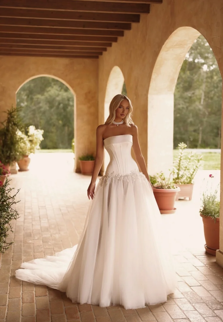 

Vestido De Noiva Cetim A line Wedding Dresses Minimalista Blanco Elegante Boda Civil Vestidos 2026 Alta Calidad Costura Bride