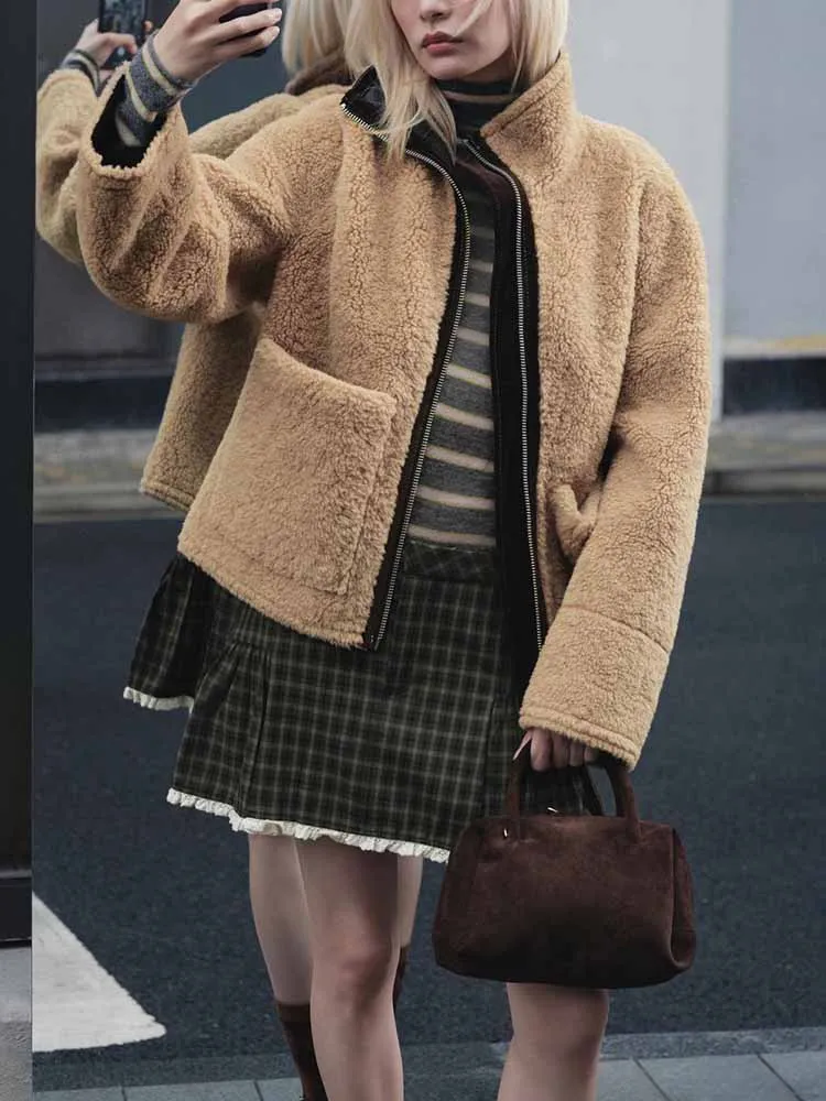 النمط الأوروبي والأمريكي الخريف الوافدين الجدد تصميم الملابس النسائية البسيطة المألوف والعصرية تنورة صغيرة منقوشة الدانتيل #2