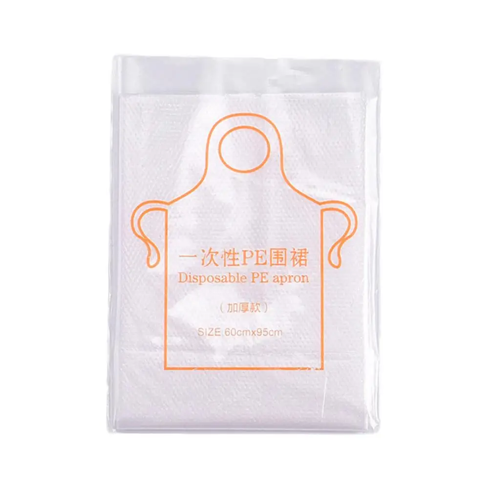 New Disposable Kitchen Aprons Plastic Waterproof Apron Individually Packing Gowns for Men Women Kitchen Protection Tool F4E0