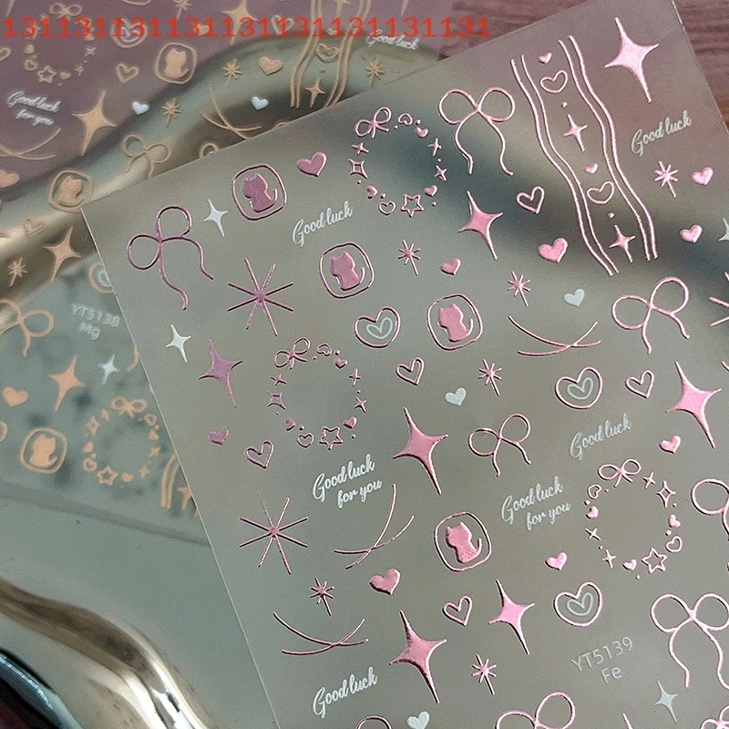 1 vel schattig lief hart hond strikken nagelstickers zelfklevende stickers voor doe-het-zelf manicure vrouwen en meisjes