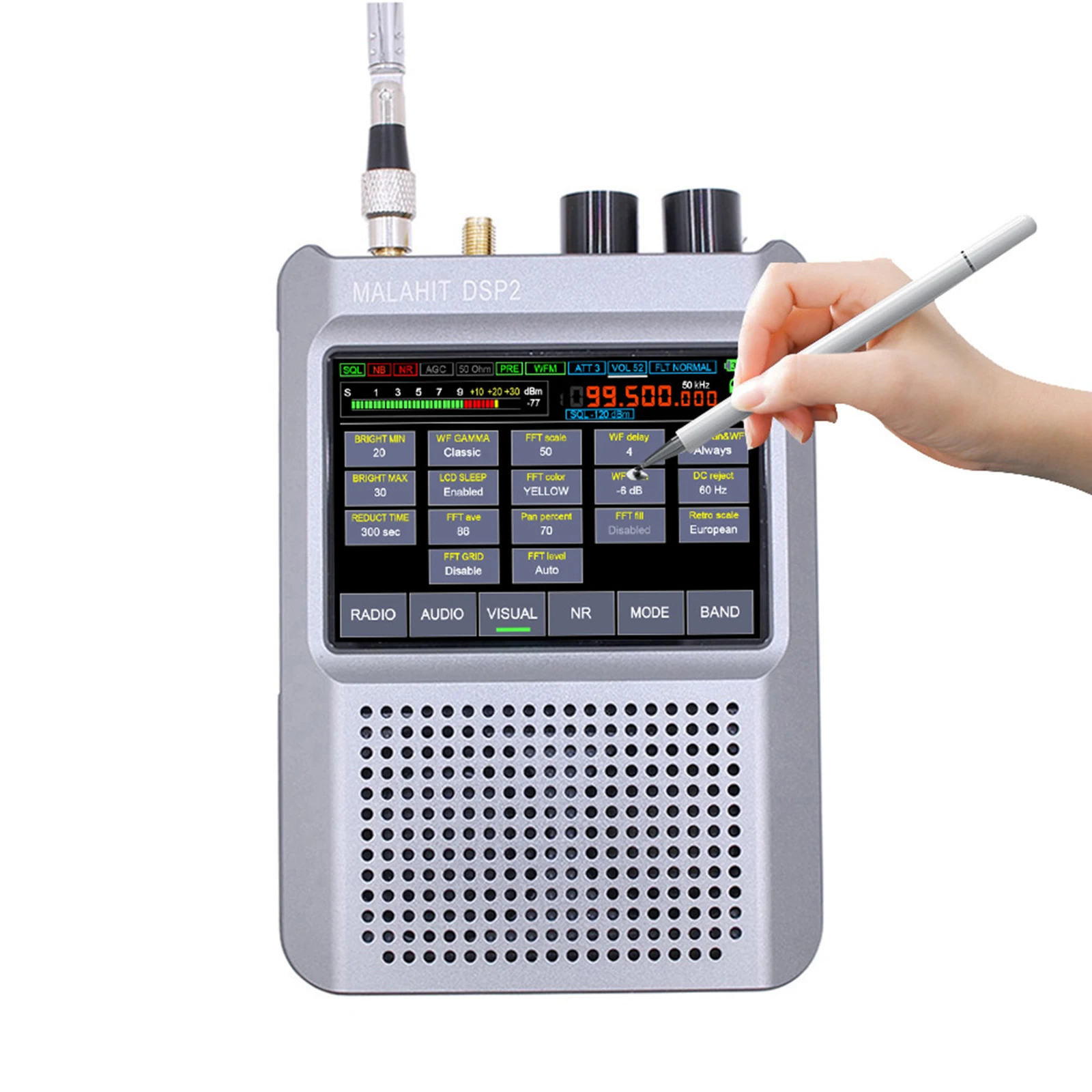 3.5 Inch Touch LCD Second Generation Malahit-DSP2 SDR Malachite Receiver Radio 10kHz-380MHz 404MHz-2GHz