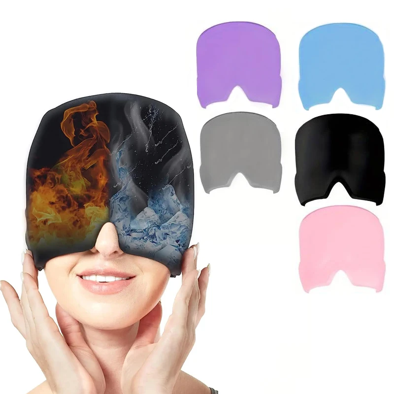 Gel Ice Pack Cap Hat Fitting Gel Ice Headache Migraine Hat Cold Compress Cap Ice Head Wrap Pack Mask for Tension Sinus Stress