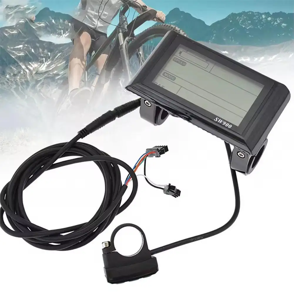 Accesorios para bicicleta eléctrica LCD-SW900 instrumento LCD YF conector de 5 pines 24-72V pantalla SM impermeable protocolo de conducción Assi J1Y9