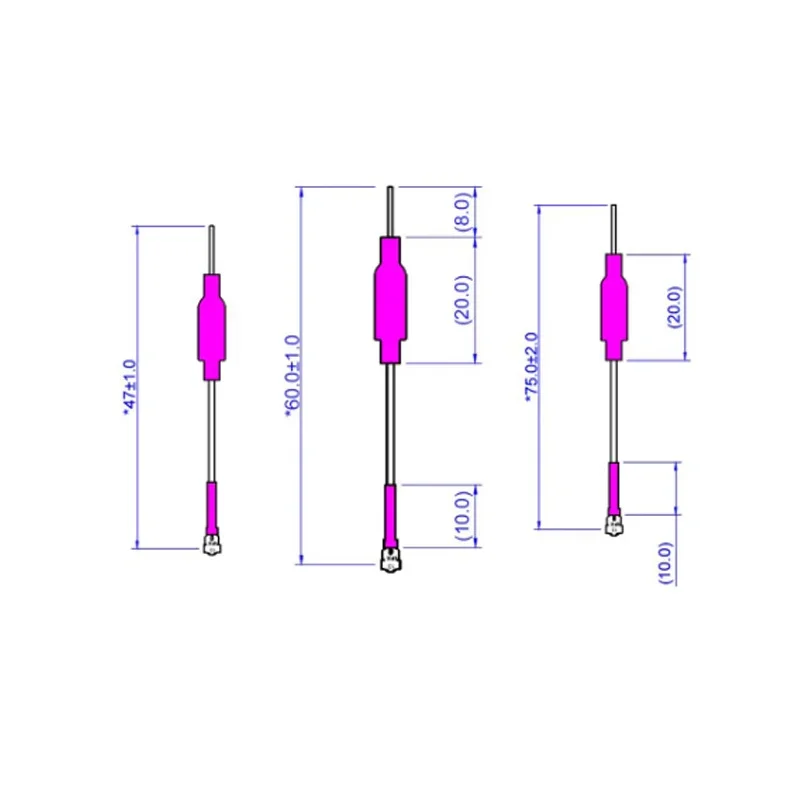 HappyModel Linear Dipole 5.8G 2dbi Nano Antenna UFL 47mm 60mm 75mm for Mobula7 / Mobula7 1S HD / Mobula8 FPV Tinywhoops