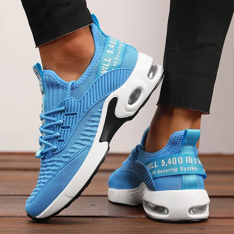 2026 Neue Herren Blaue Dämpfungs-Sportschuhe Atmungsaktive Mesh-Laufschuhe Leichte Rutschfeste Sport-Walkingschuhe – Detail 3