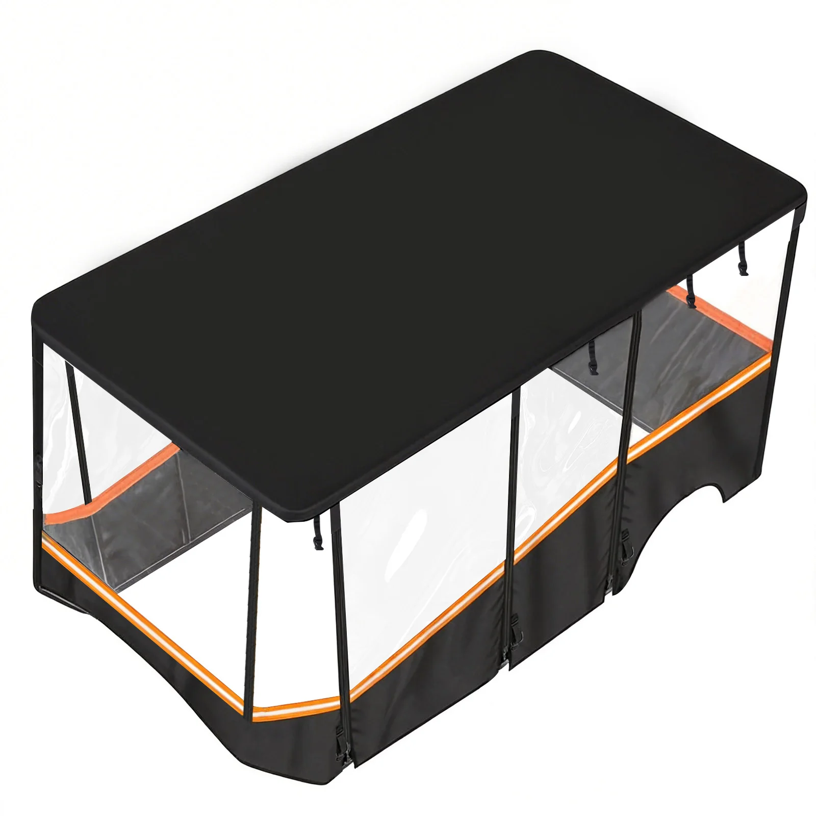 

6 Passenger Golf Cart Rain Cover with Transparent Windshield & Reflective Strips 600D Waterproof Oxford Fabric for Most Weathers