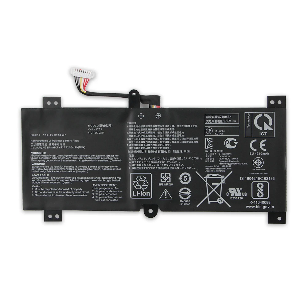 

Совершенно новый сменный аккумулятор C41N1731 для ASUS ROG Strix G17 G531GW G731 G731GU G731GV LG531G GMG712L G731GU LG532L 4210 мАч