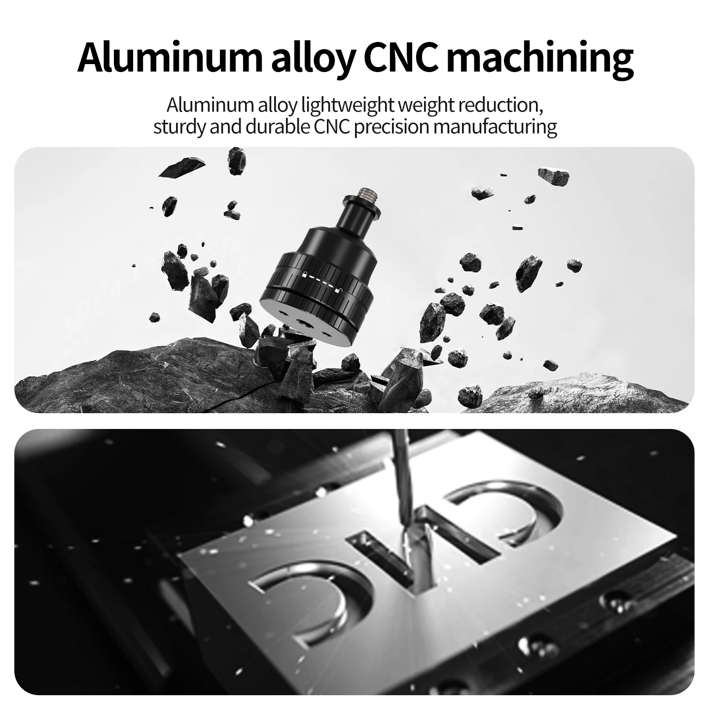 1/4 Zoll Kugelkopf Drehbare Schneckenklemme aus Aluminium 360° ° Panorama-Stativhalterung für DJI Osmo Insta360 GoPro Action-Kamera Zubehör – Detail 15