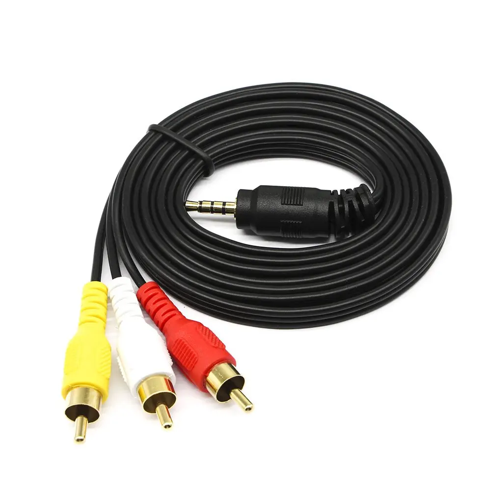 3.5mm męski do 3 RCA stereofoniczny Audio wideo AV kabel kompozytowy do kamery CD odtwarzacz DVD telewizor-top Box 1.5M 3M 5M