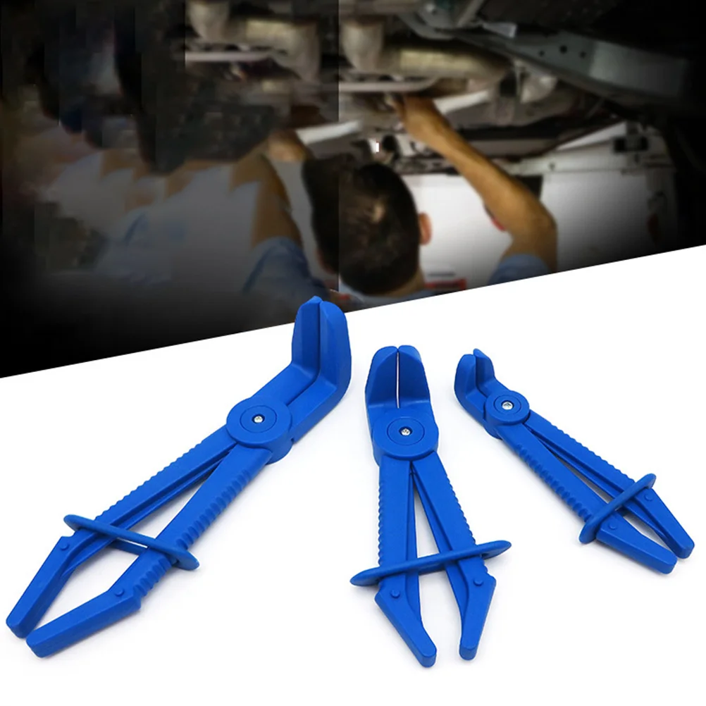Pinze di intercettazione per tubi per auto da 3 pezzi Strumento di serraggio professionale blu per linee dei freni del carburante Riparazione del tubo del radiatore leggero
