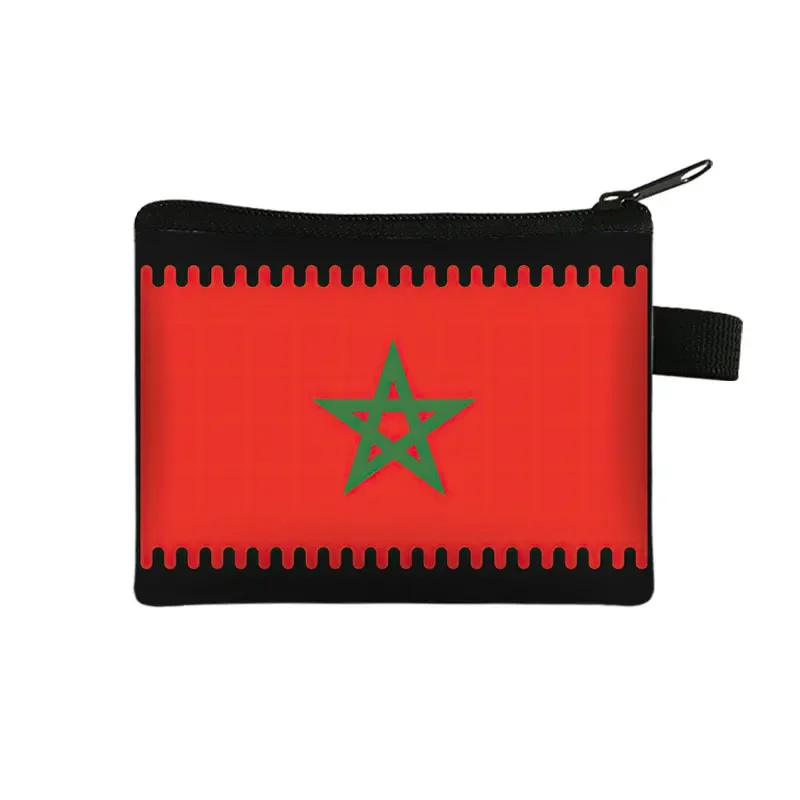 Amazigh Berber Flag Print Coin Purse African /Moroccan Berber Card Earphones Key Holder Berbers Wallet Coin Bag Zipper Pouch