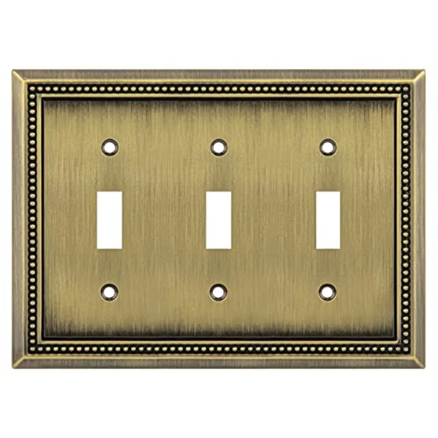 

Sunken Pearls Heavy Duty Decorative Wall Plate Switch Plate Outlet Cover Triple Toggle