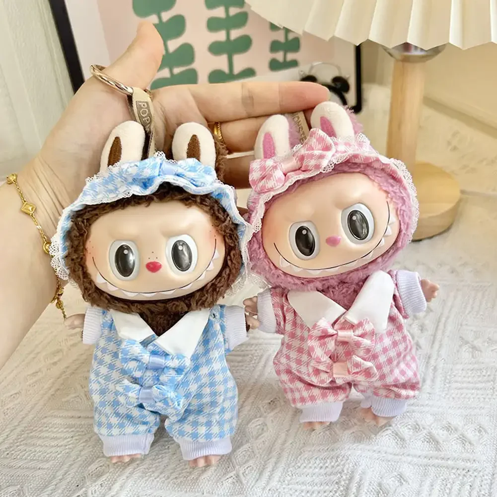 Nette Dekoration Kleine Tücher Für 17 cm Labubu Puppe Kleidung Mode Kleidung Hoodies Kleidung Farbe Spiel Hoodies Puppen Zubehör