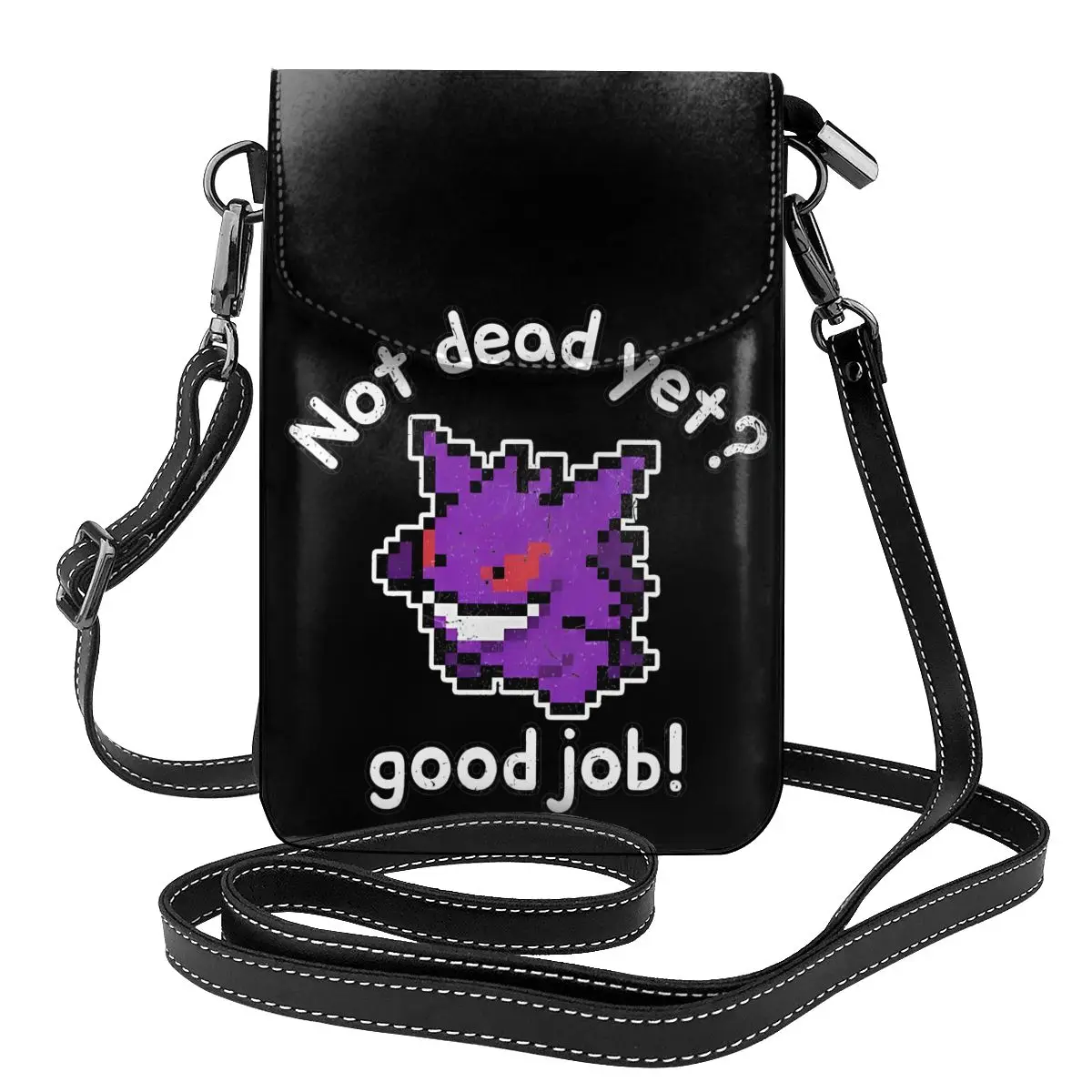 Gengar Is Cheering You Up ! Pokemon Gengar Shoulder Bag Woman Bulk Bags Aesthetic Leather Shopping Purse