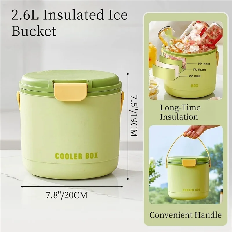 A98E-Built In Ice Bucket Outdoors Portable Ice Storage Bucket Ice Bucket For Parties, Picnics And Camping