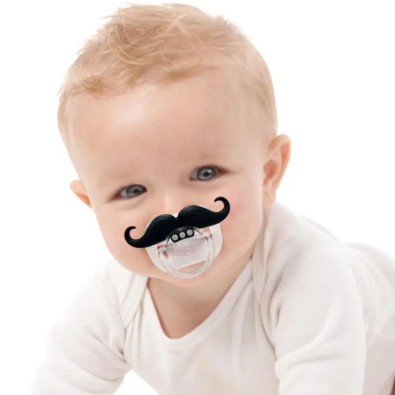 Baby Funny Pacifier Food Grade Cute Pacifiers With Funny Beard Cute Kissable Mustache Pacifier For Babies And Toddlers Accessory