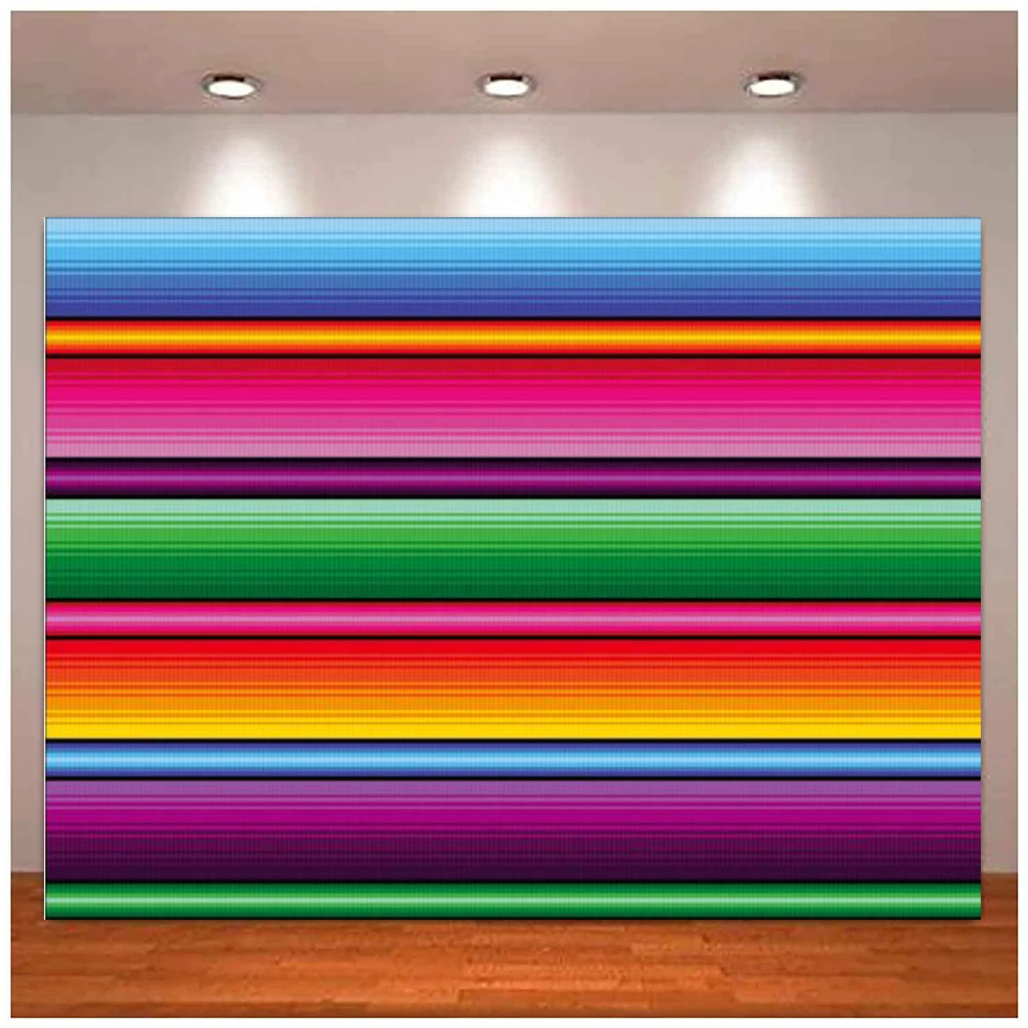 

Color Fiesta Theme Photography Backdrop Stripes Mexican Festival Dessert Table Kids Background Decor Baby Shower Party Banner