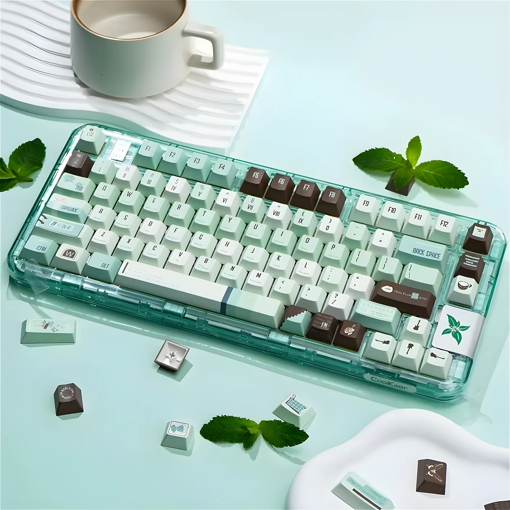 

Cherry 147 Keys, Mint Mambo Keycap Set PBT Set for Mx Cherry Gateron Switch Mechanical Keyboard Kit