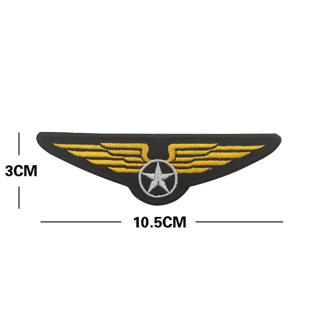 Pilot Aviation Chest Badge Embroidered Patch Hook and Loop Armband Military Tactical Morale Badge Clothing Backpack Patches