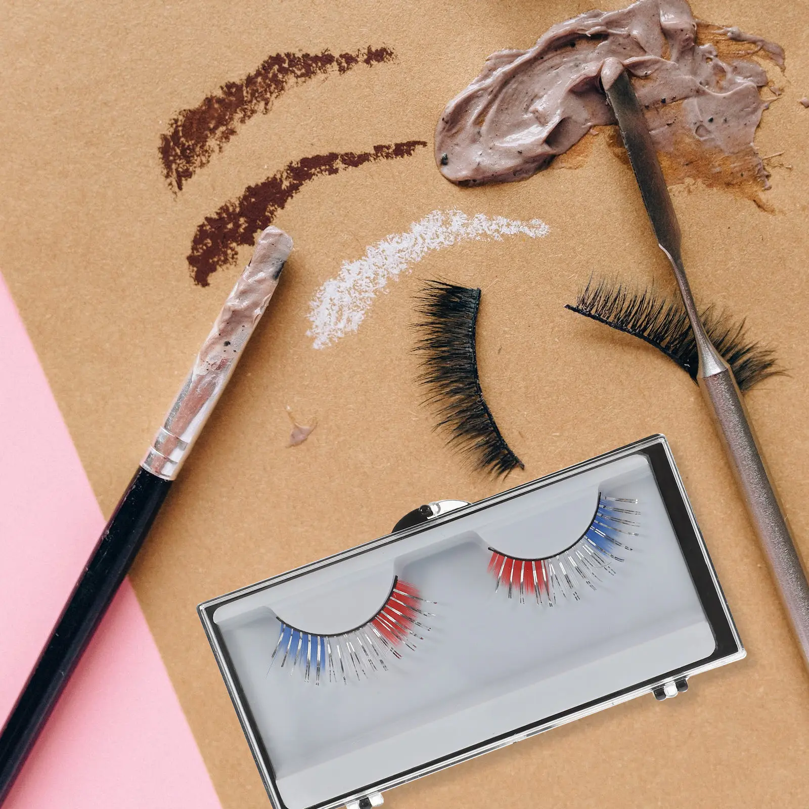 3 pares de pestañas postizas de fibra rizada a la moda para maquillaje de Halloween, realce de ojos glamurosos para actuaciones en escenario