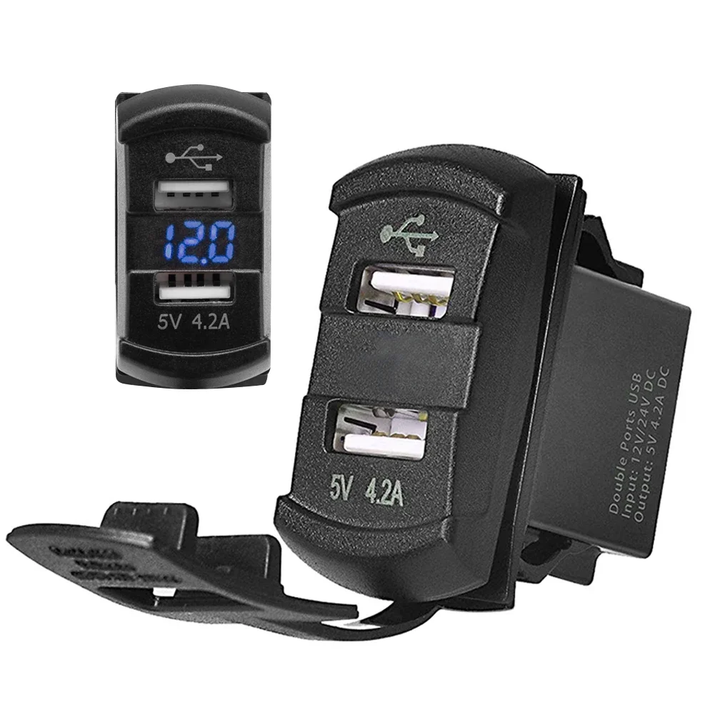 5 فولت 4.2A العالمي LED شاحن سيارة المزدوج USB التبديل ل Can-AM Maverick X3 ل بولاريس RZR 1000 800 900 xp الحارس لقارب UTV ATV