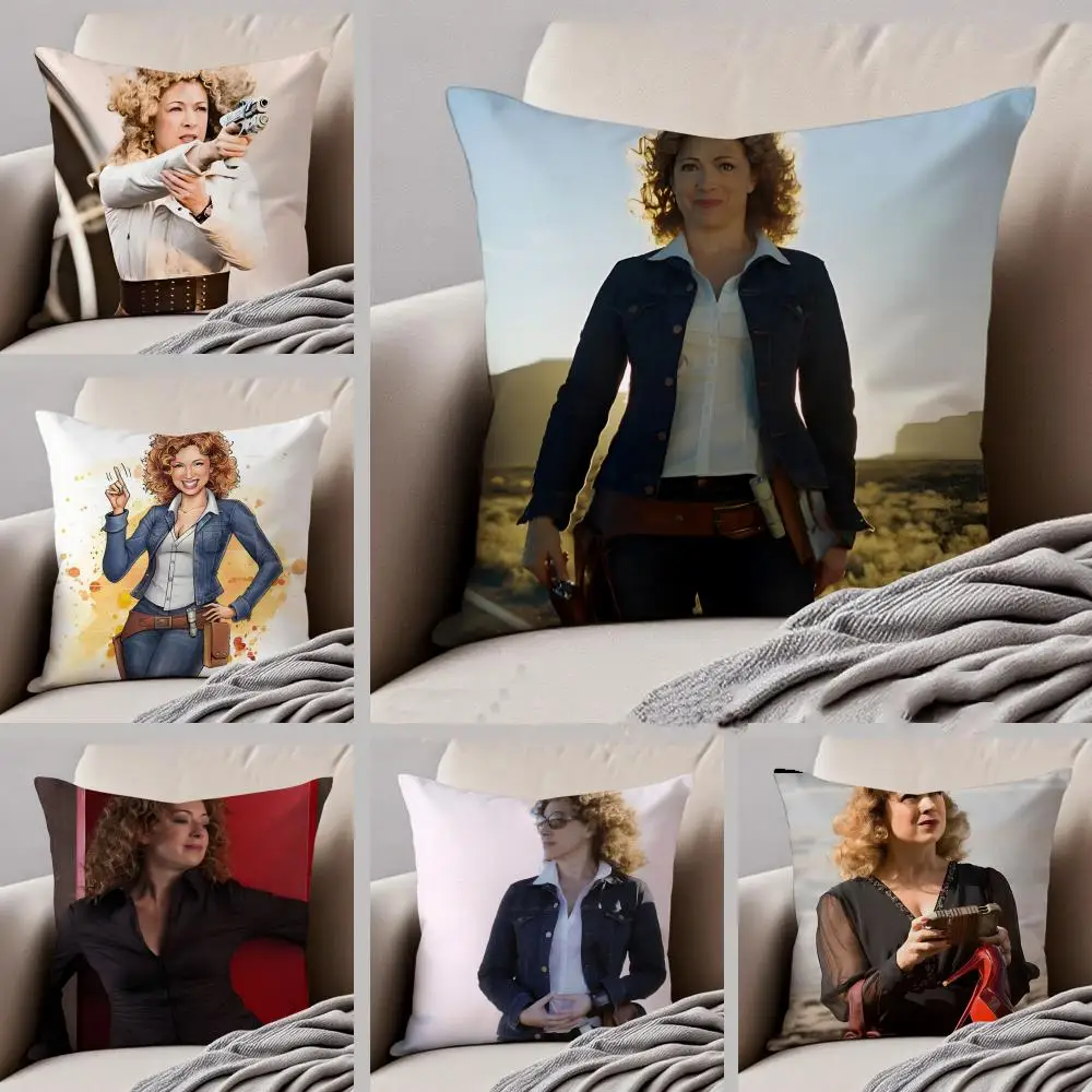 R-River Song Cushion Cover Throw Pillow Cover Hidden Button Durable Polyester Chair Cushion