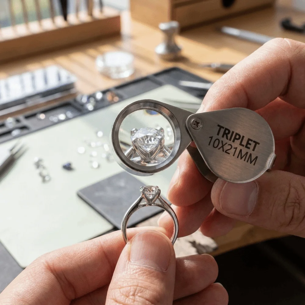 10x 20x 30x 21mm High Magnification Jewelry Magnifying Glass Glass Lens Portable Pocket Loupe Lightweight Alloy