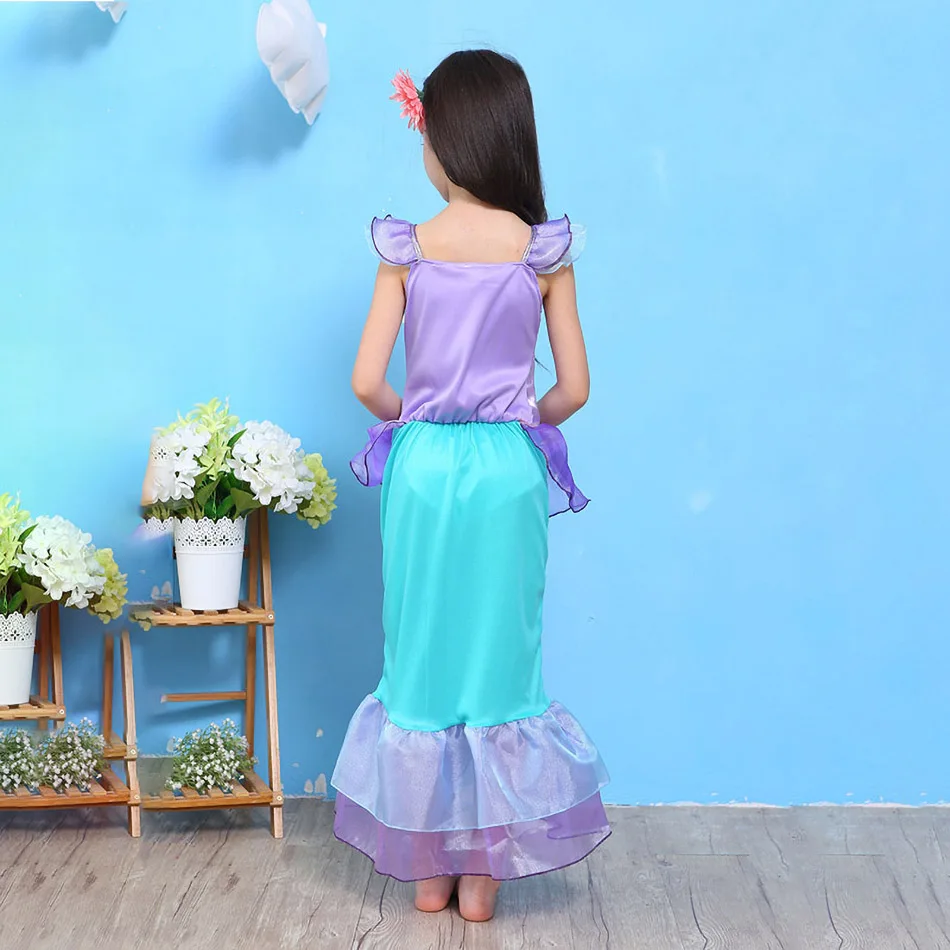 Kids Princess Costume Girls Mermaid Halloween Clothes Children Party 3 4 5 6 7 8 9 10 12 Years Dress Up Kids Cosplay Dresses